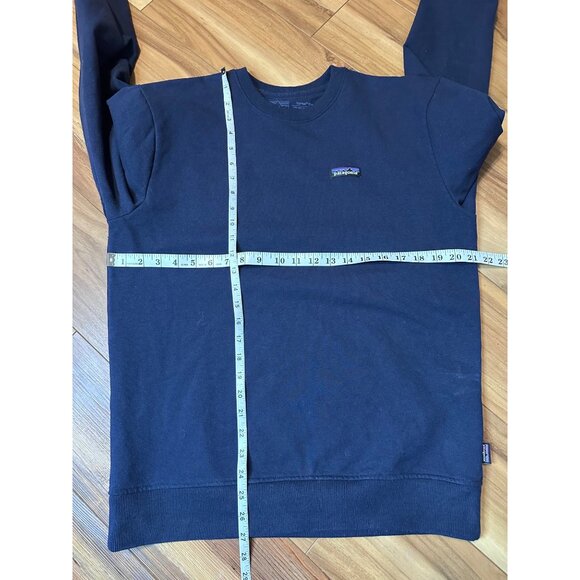 Patagonia Uprisal Crew Sweatshirt Mens M Navy Logo Recycled Cotton Worn Wear - Picture 7 of 8